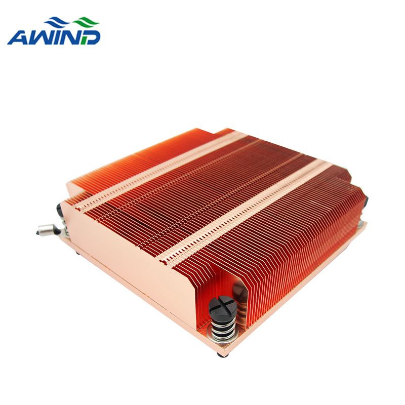 Copper Zippered Fin Heatsink with Heat Pipe